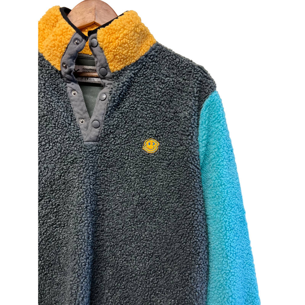 Dutch Bros Unixex Colorblock Sherpa Pullover Swea… - image 3